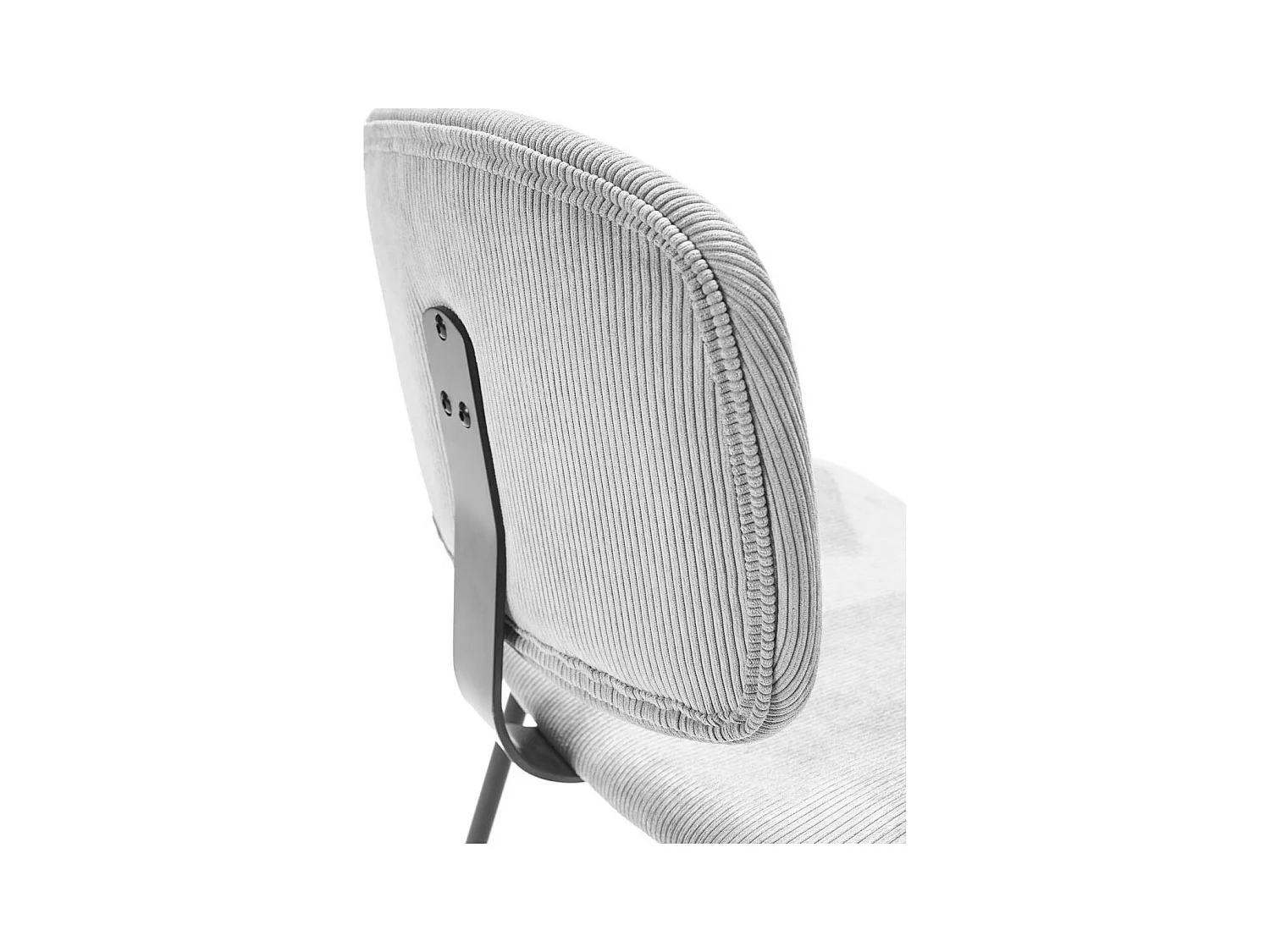 Lot de 2 chaises en velours côtelé beige piètement noir - Liv