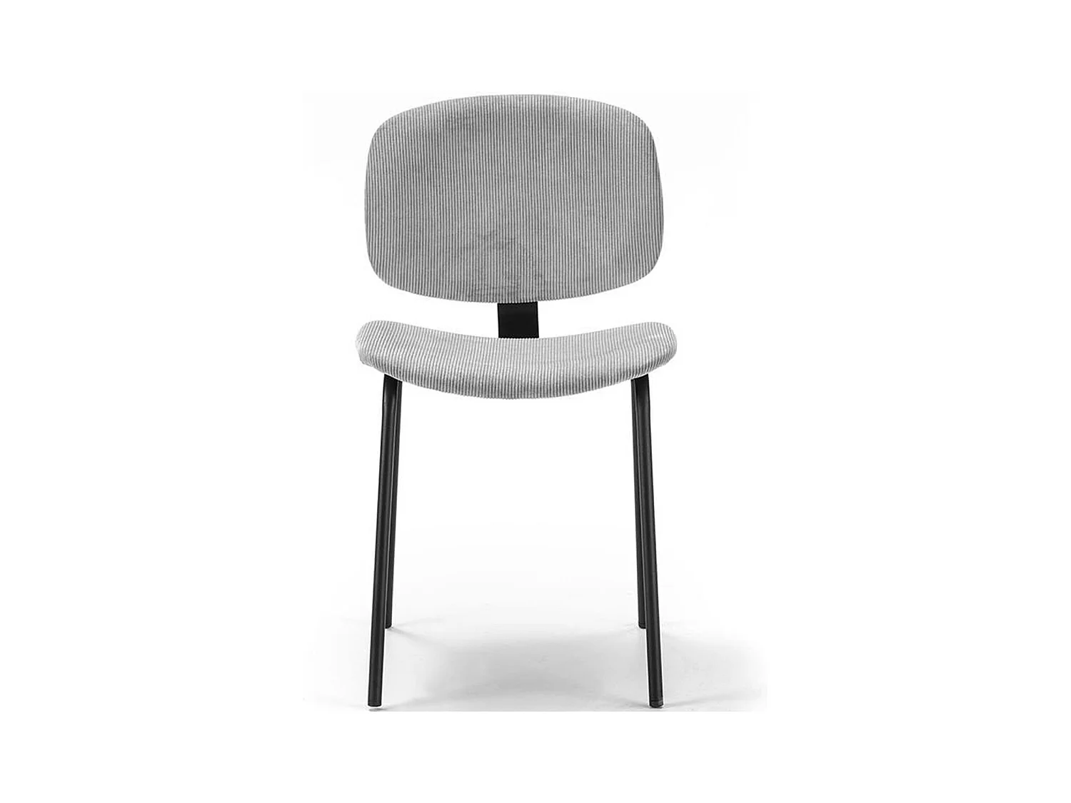 Lot de 2 chaises en velours côtelé beige piètement noir - Liv