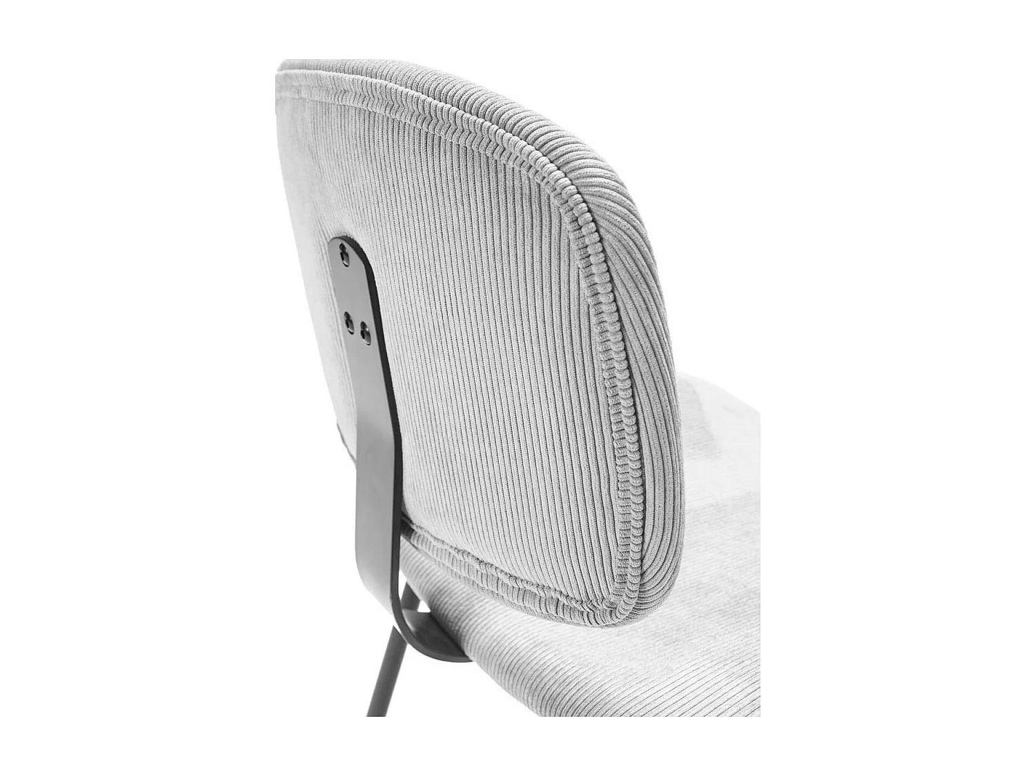 Lot de 2 chaises en velours côtelé beige piètement noir - Liv