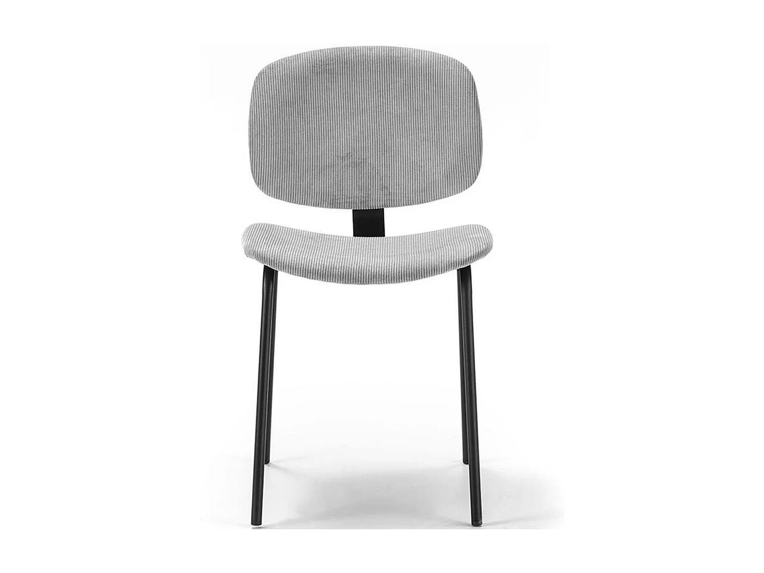 Lot de 2 chaises en velours côtelé beige piètement noir - Liv