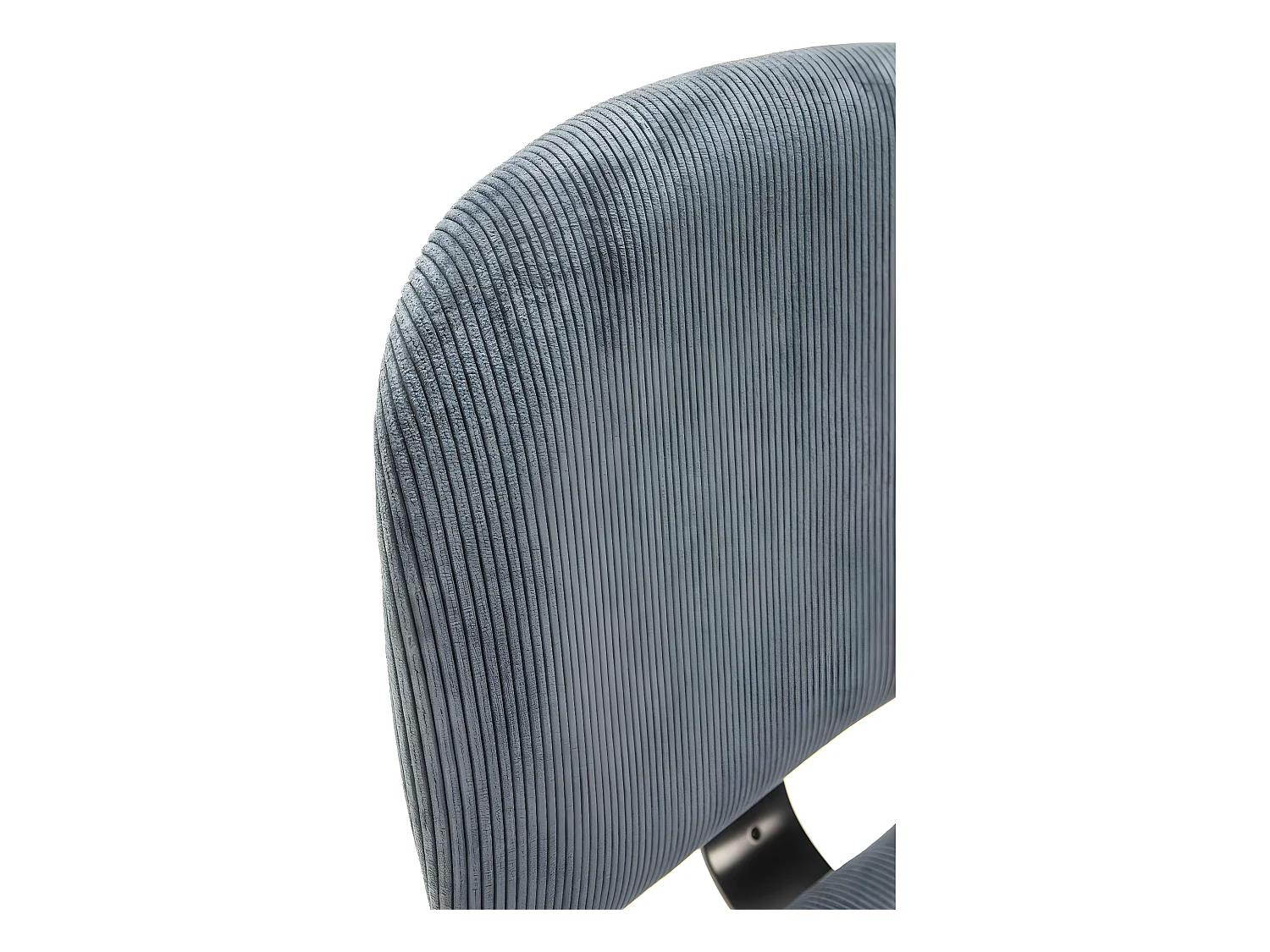 Lot de 2 chaises en velours côtelé bleu piètement noir - Liv