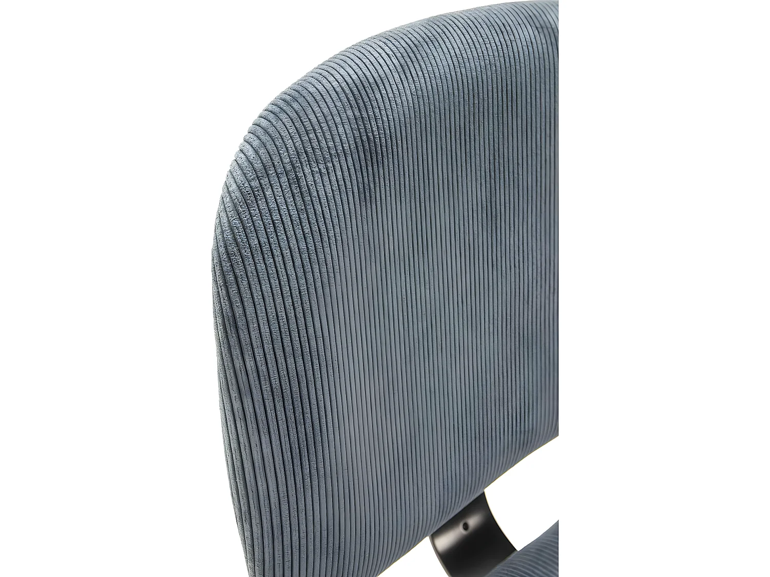 Lot de 2 chaises en velours côtelé bleu piètement noir - Liv