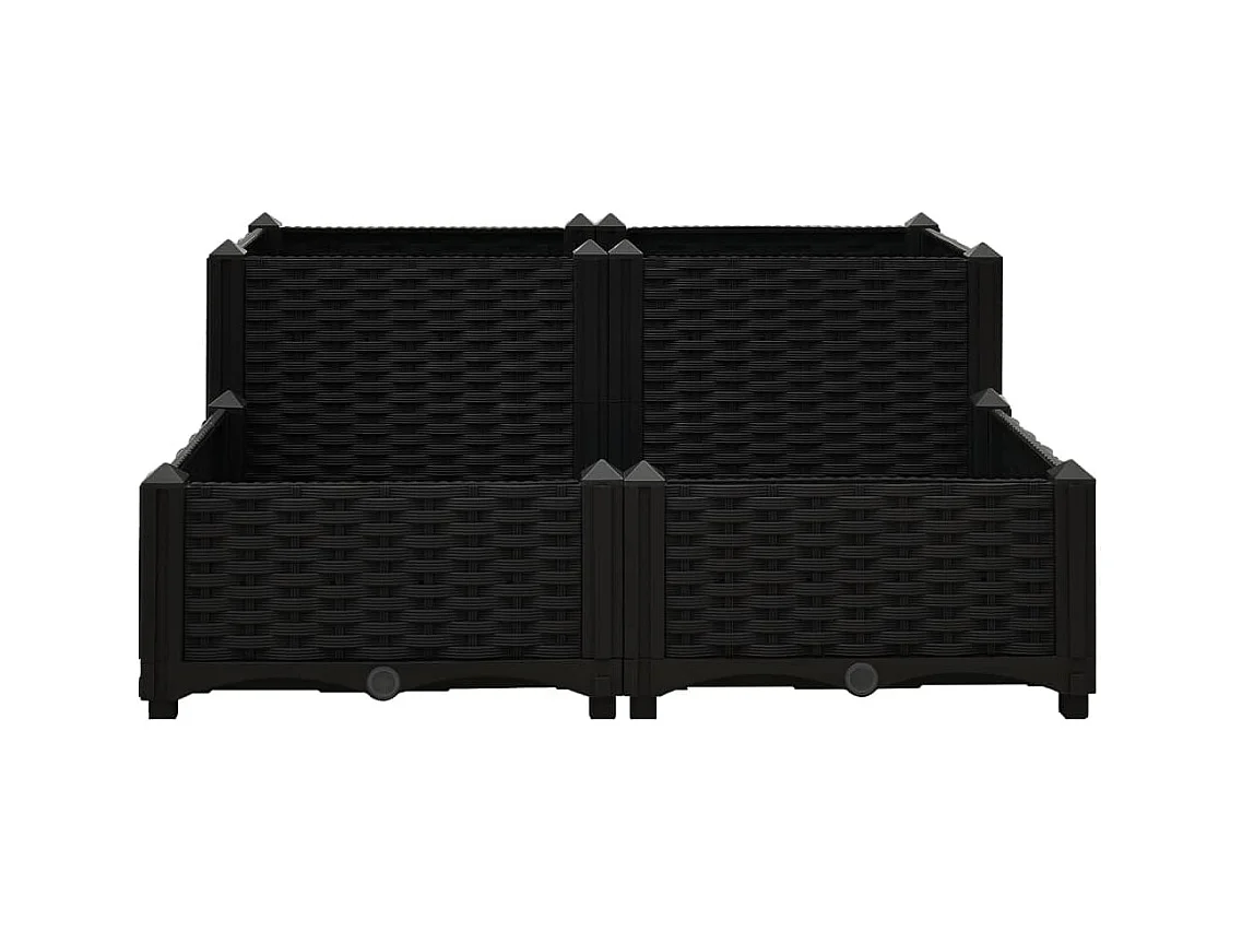 Lit surélevé jardinière bac noire 80 x 80 x 38 cm 02_0000958