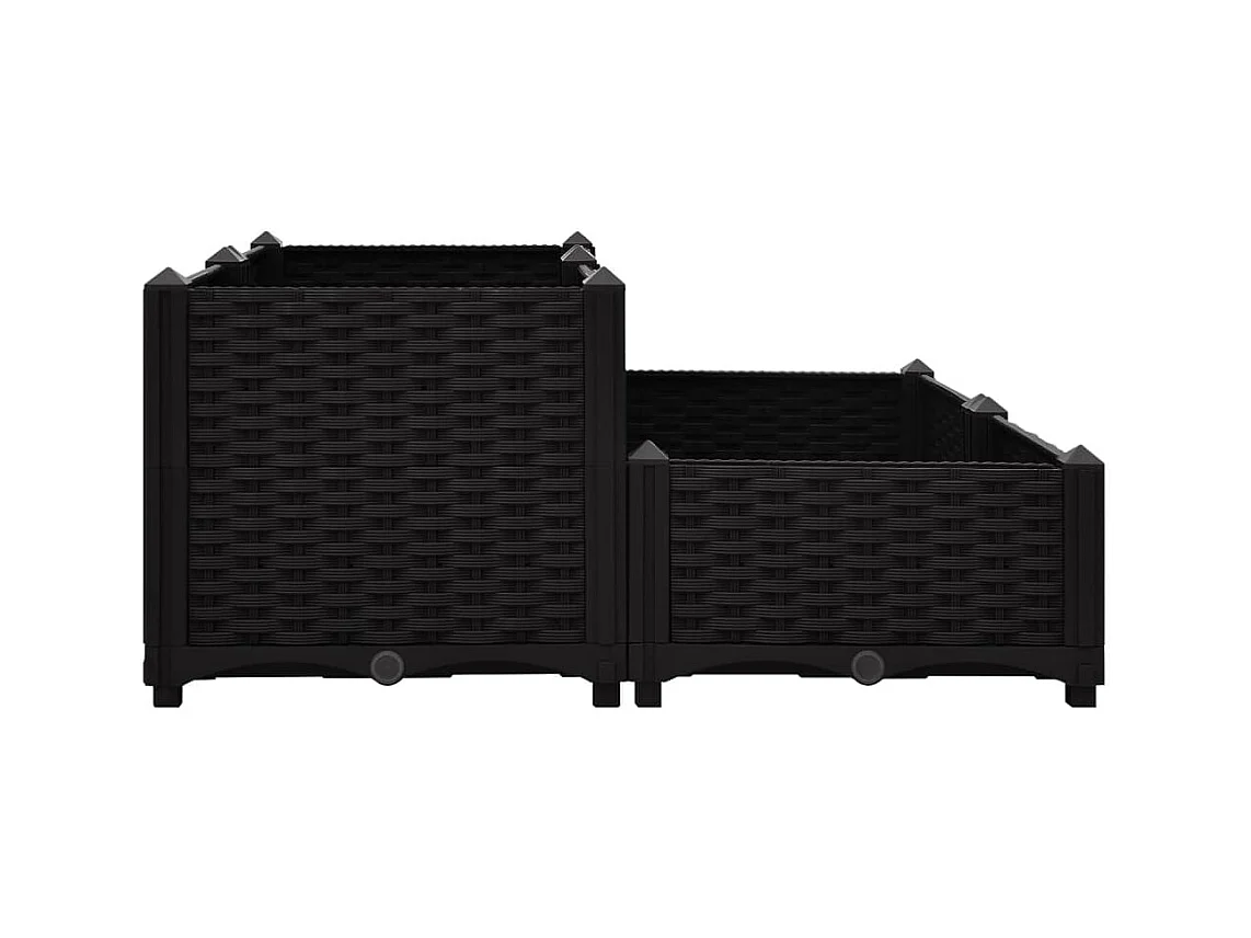 Lit surélevé jardinière bac noire 80 x 80 x 38 cm 02_0000958