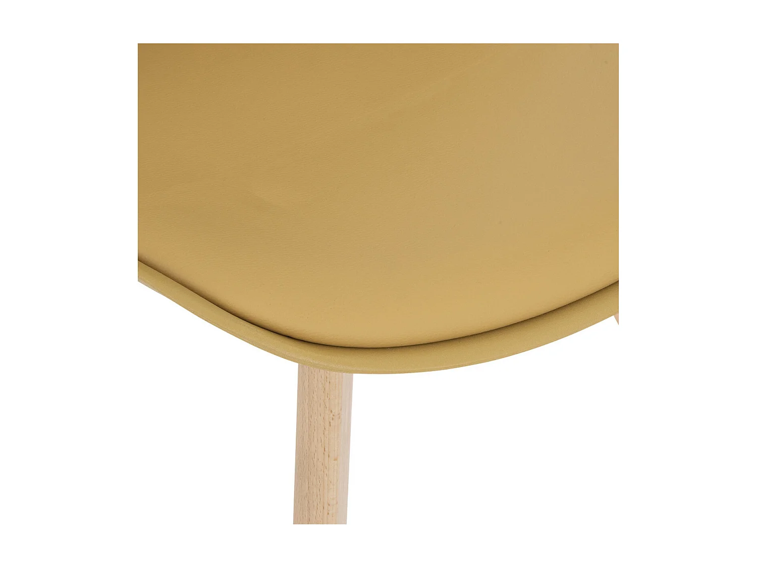Chaise de table Assise Jaune Ocre et Pieds en Bois de Hêtre