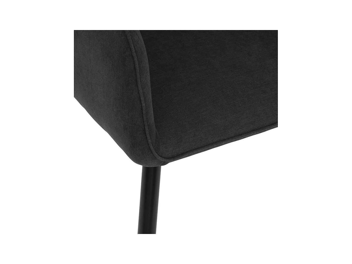 Chaise Fauteuil de table avec accoudoirs Noir et pieds en métal