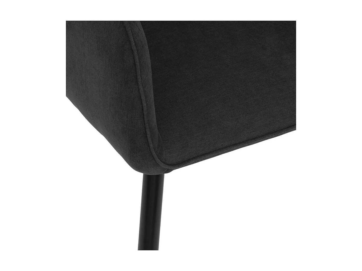 Chaise Fauteuil de table avec accoudoirs Noir et pieds en métal