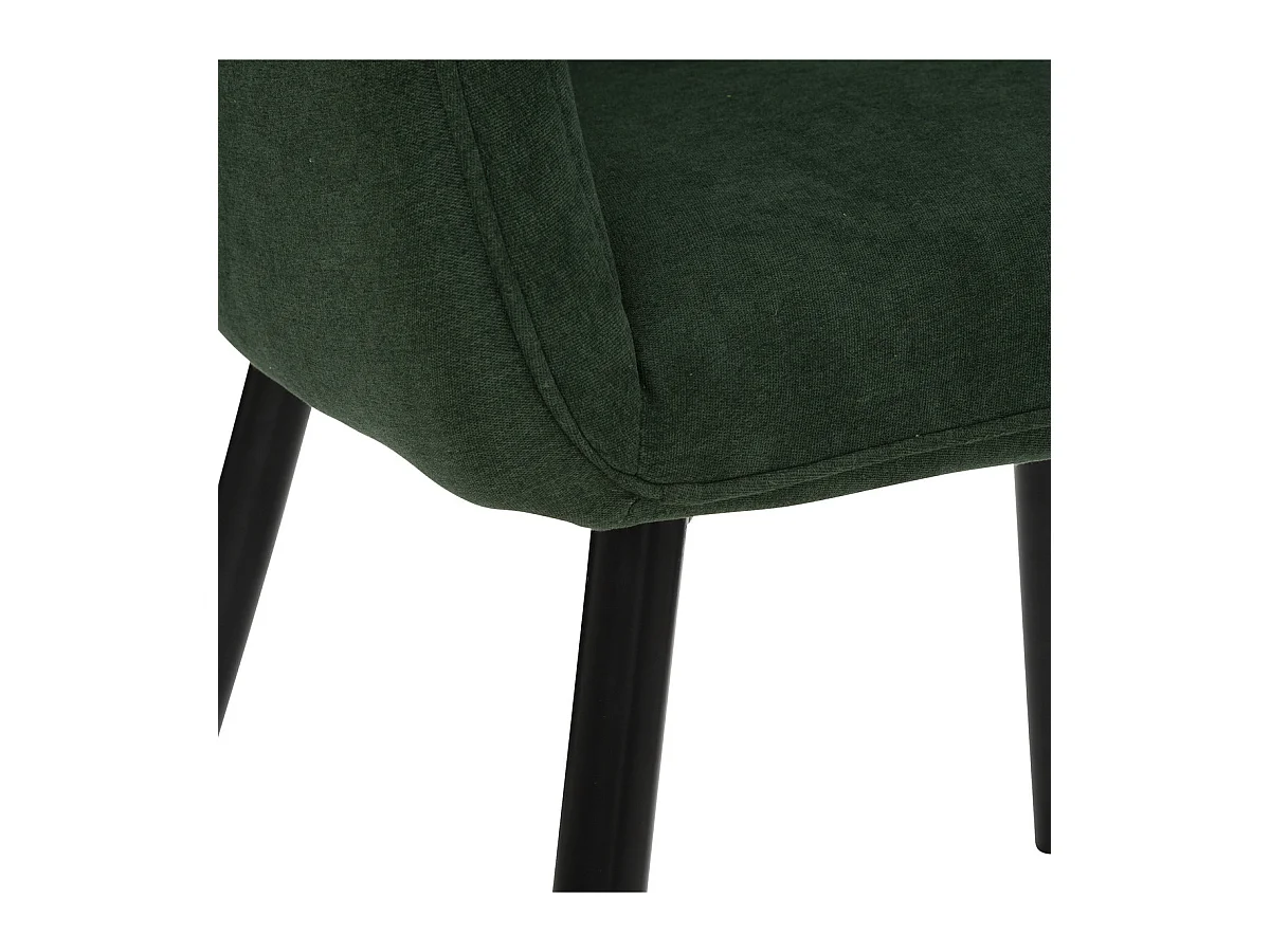 Chaise Fauteuil de table avec accoudoirs Vert Cèdre et pieds en métal