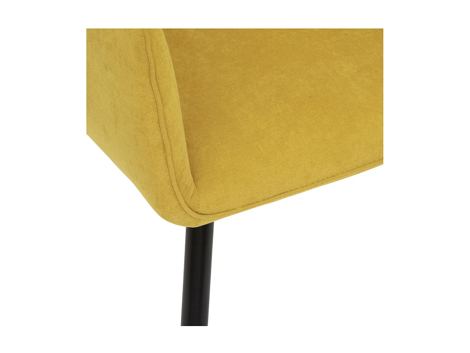 Chaise Fauteuil de table avec accoudoirs Jaune Ocre et pieds en métal