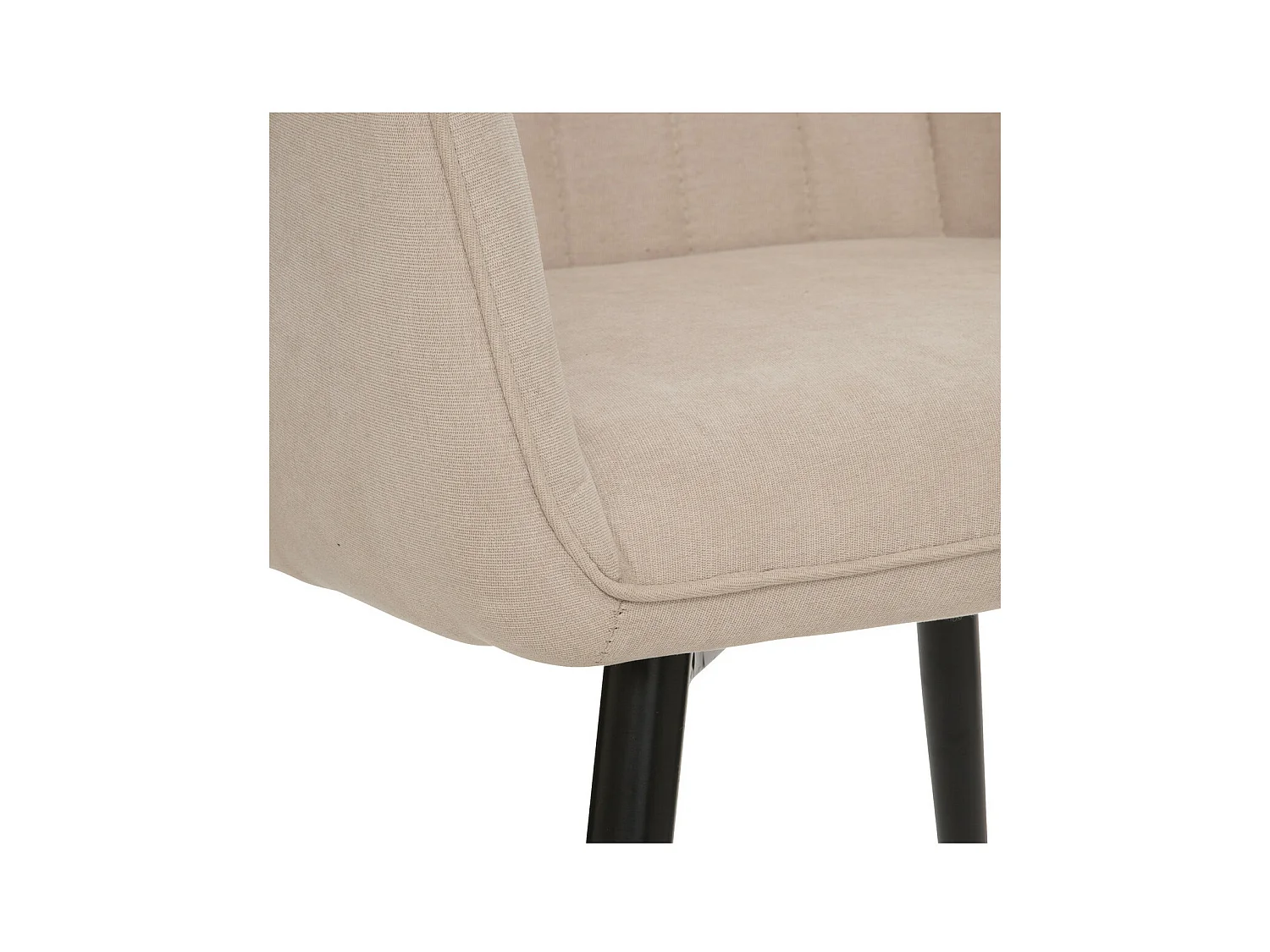 Chaise Fauteuil de table avec accoudoirs Beige et pieds en métal