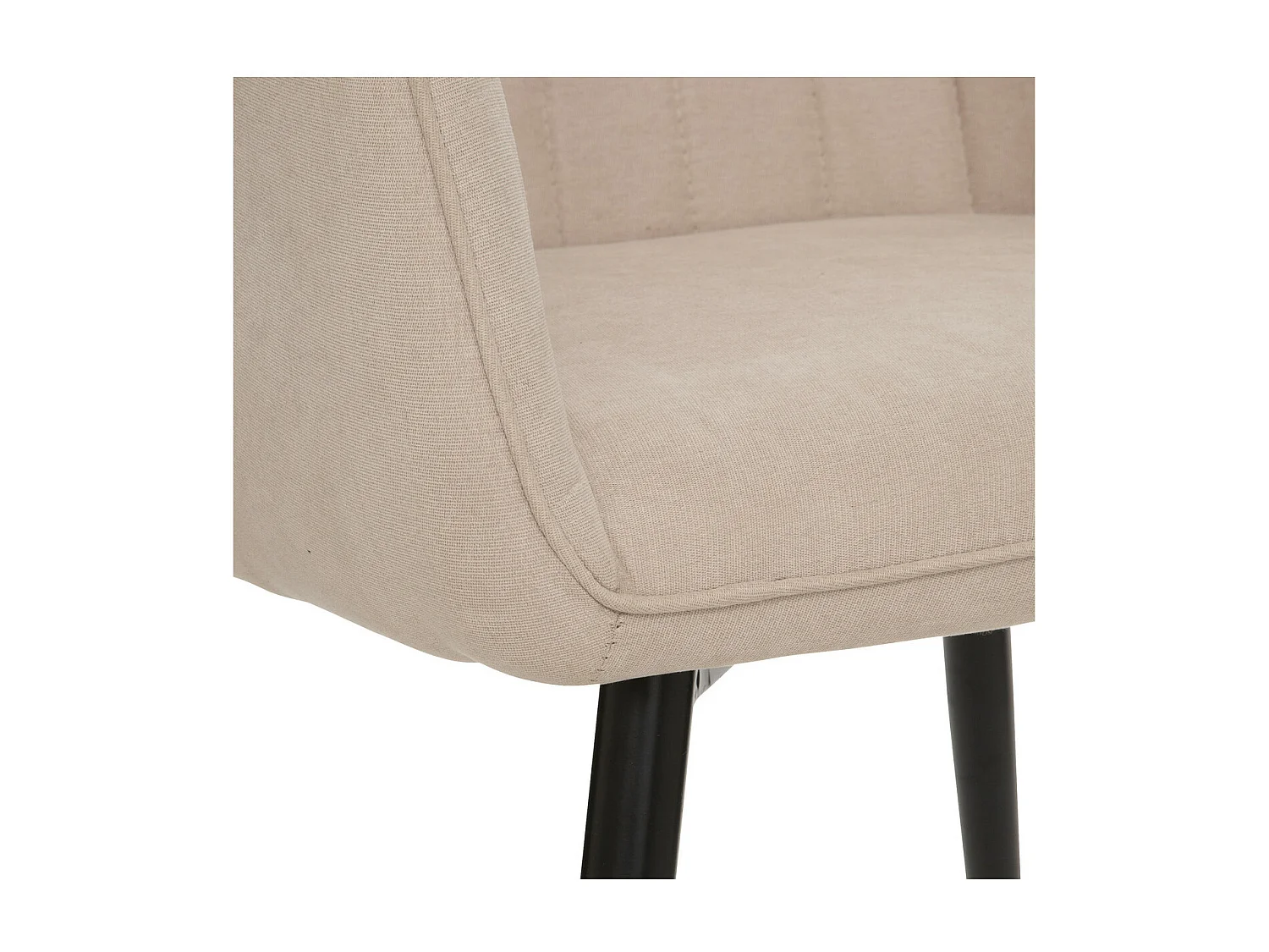 Chaise Fauteuil de table avec accoudoirs Beige et pieds en métal