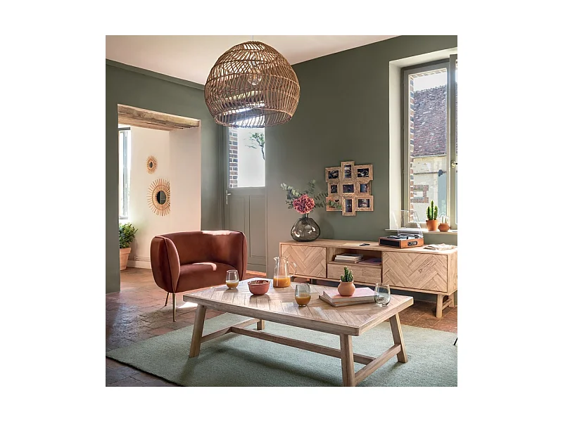 Meuble TV 2 Portes & 1 Tiroir "Aeris" 180cm Beige