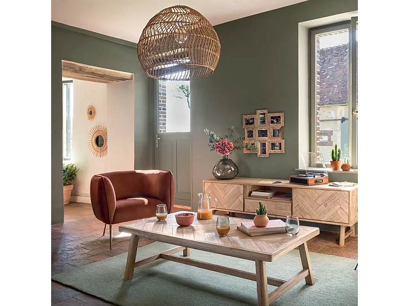 Meuble TV 2 Portes & 1 Tiroir "Aeris" 180cm Beige