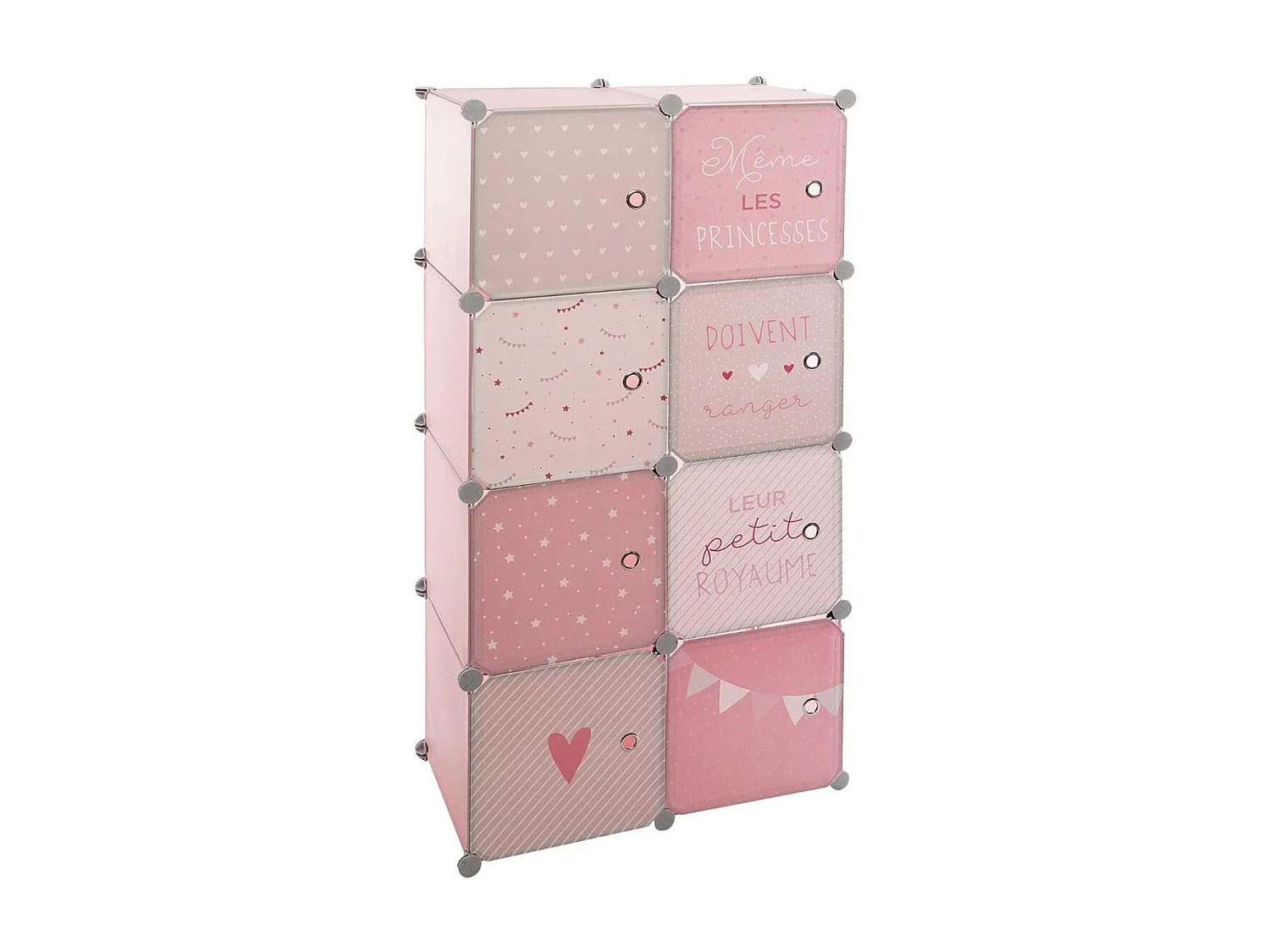 Armoire Penderie Enfants "Univers" 124cm Rose