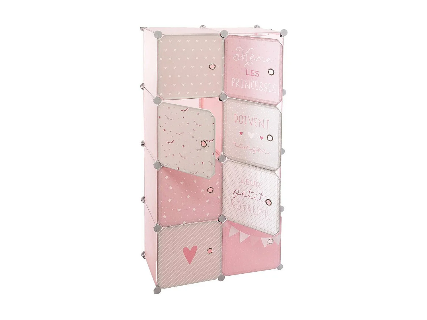 Armoire Penderie Enfants "Univers" 124cm Rose