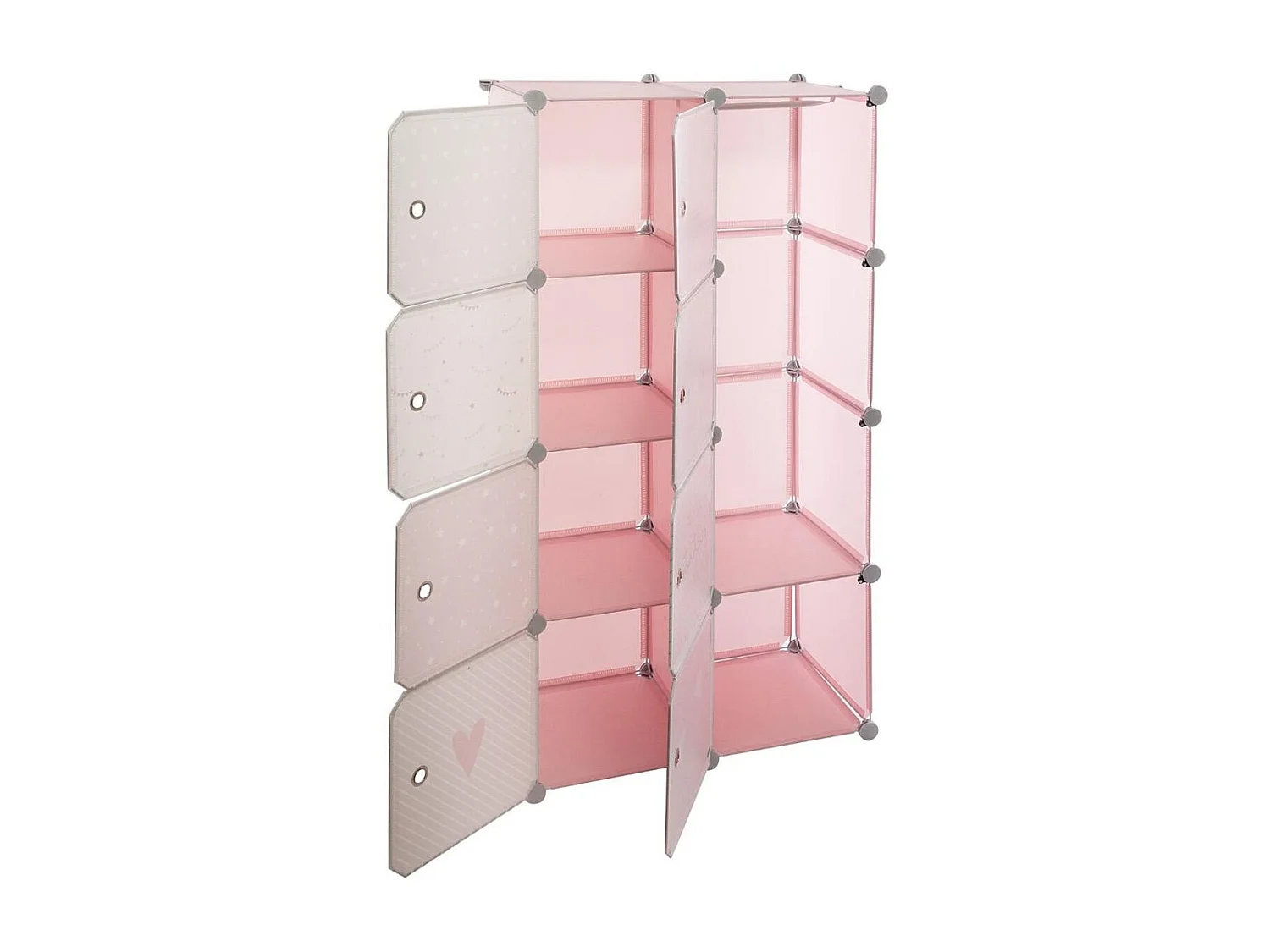 Armoire Penderie Enfants "Univers" 124cm Rose