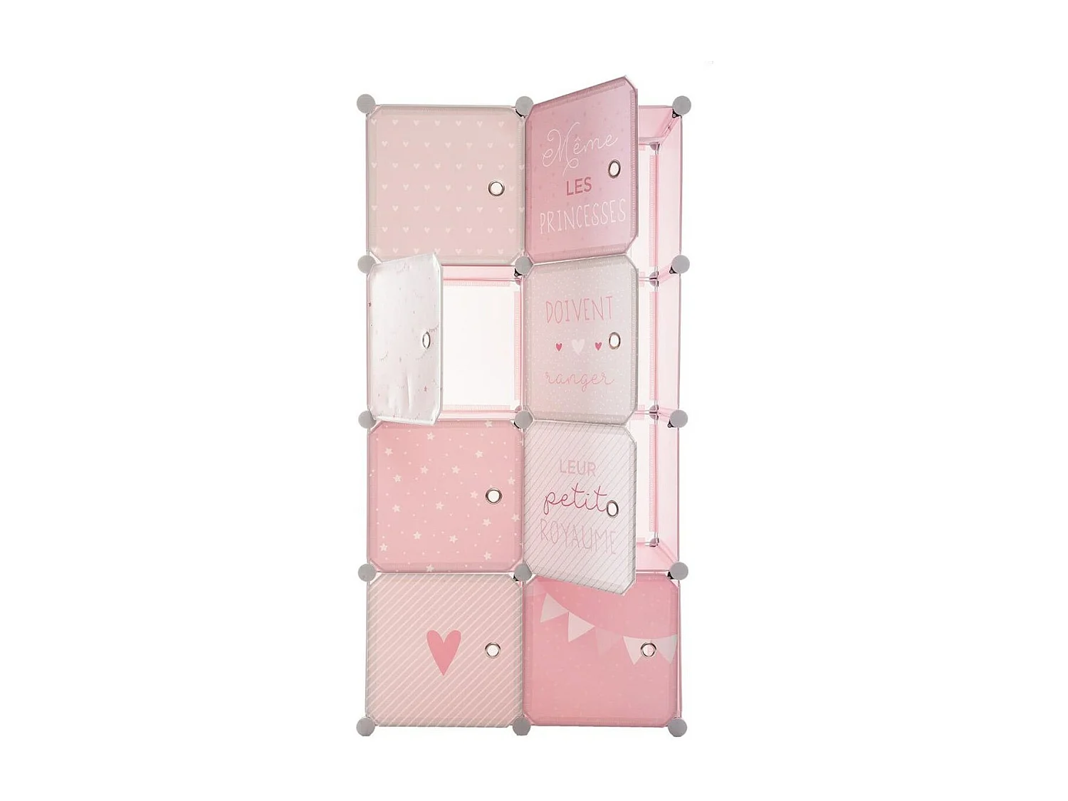 Armoire Penderie Enfants "Univers" 124cm Rose