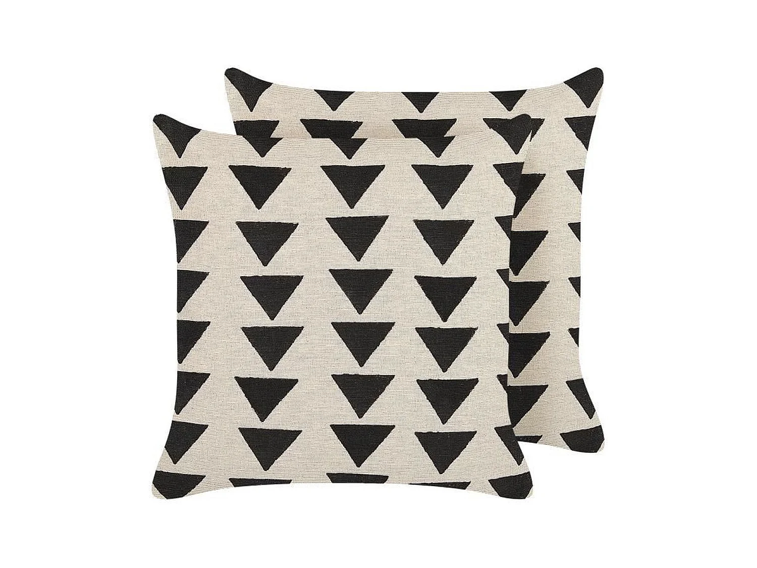 Set di 2 cuscini CERCIS Cotone 45 x 45 cm Beige Trama geometrica