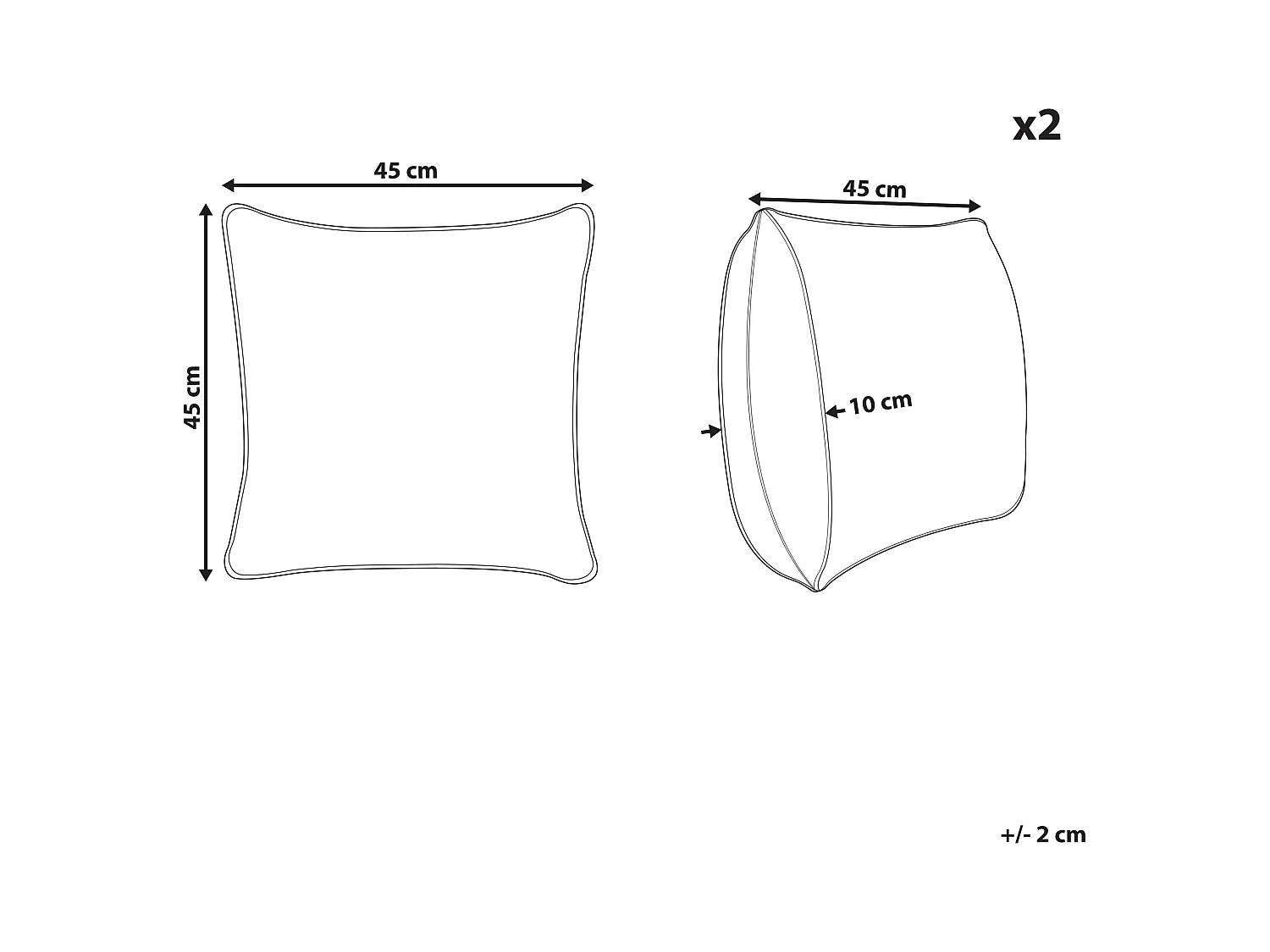 Set di 2 cuscini CERCIS Cotone 45 x 45 cm Beige Trama geometrica