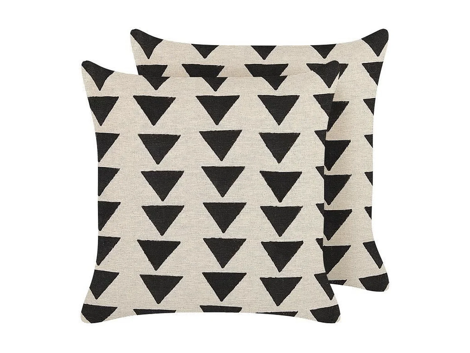 Conjunto de 2 cojines decorativos CERCIS Algodón 45 x 45 cm Beige Patrón geométrico