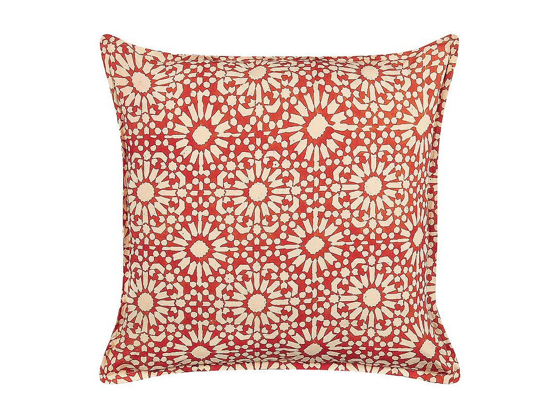 Coussin CEIBA Coton 45 x 45 cm Rouge Motif géométrique