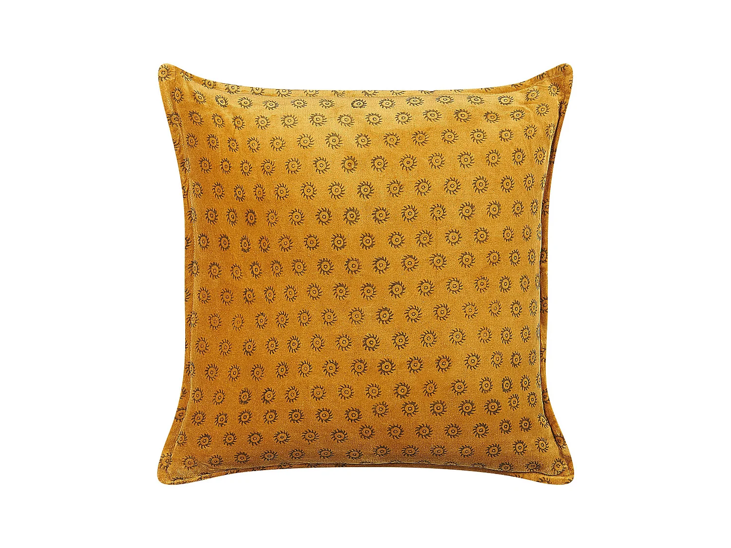 Poduszka dekoracyjna RAPIS Welur 45 x 45 cm Żółty Wzór geometryczny