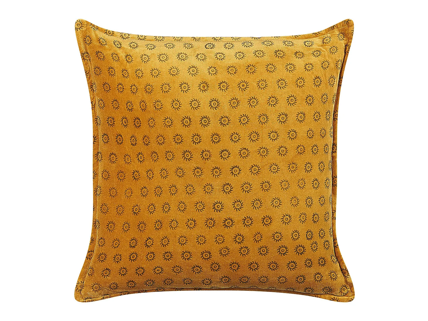Coussin RAPIS Velours 45 x 45 cm Jaune Motif géométrique