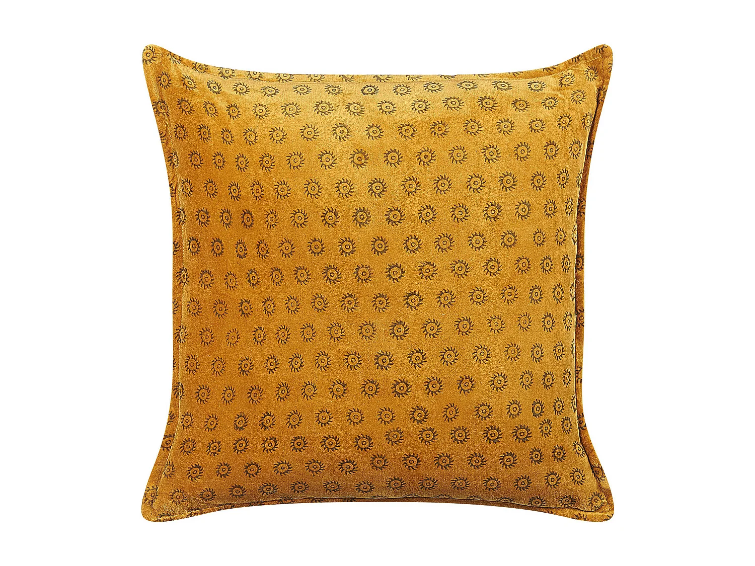 Coussin RAPIS Velours 45 x 45 cm Jaune Motif géométrique