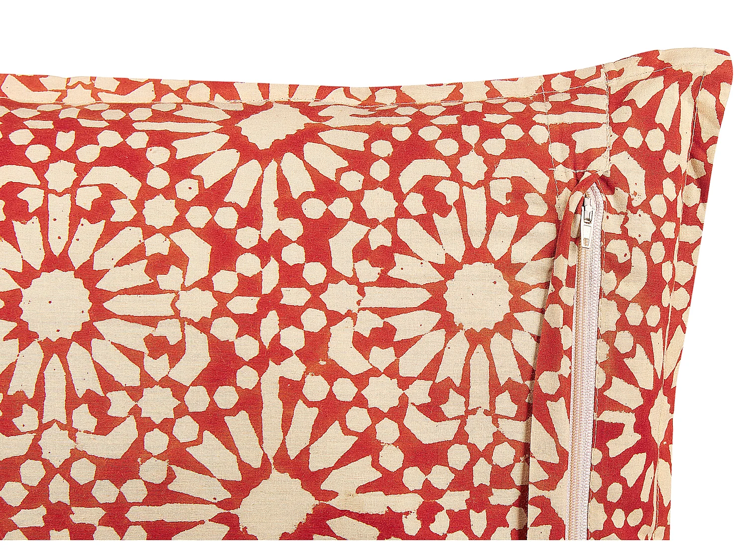 Lot de 2 coussins décoratifs CEIBA Coton 45 x 45 cm Rouge Motif géométrique