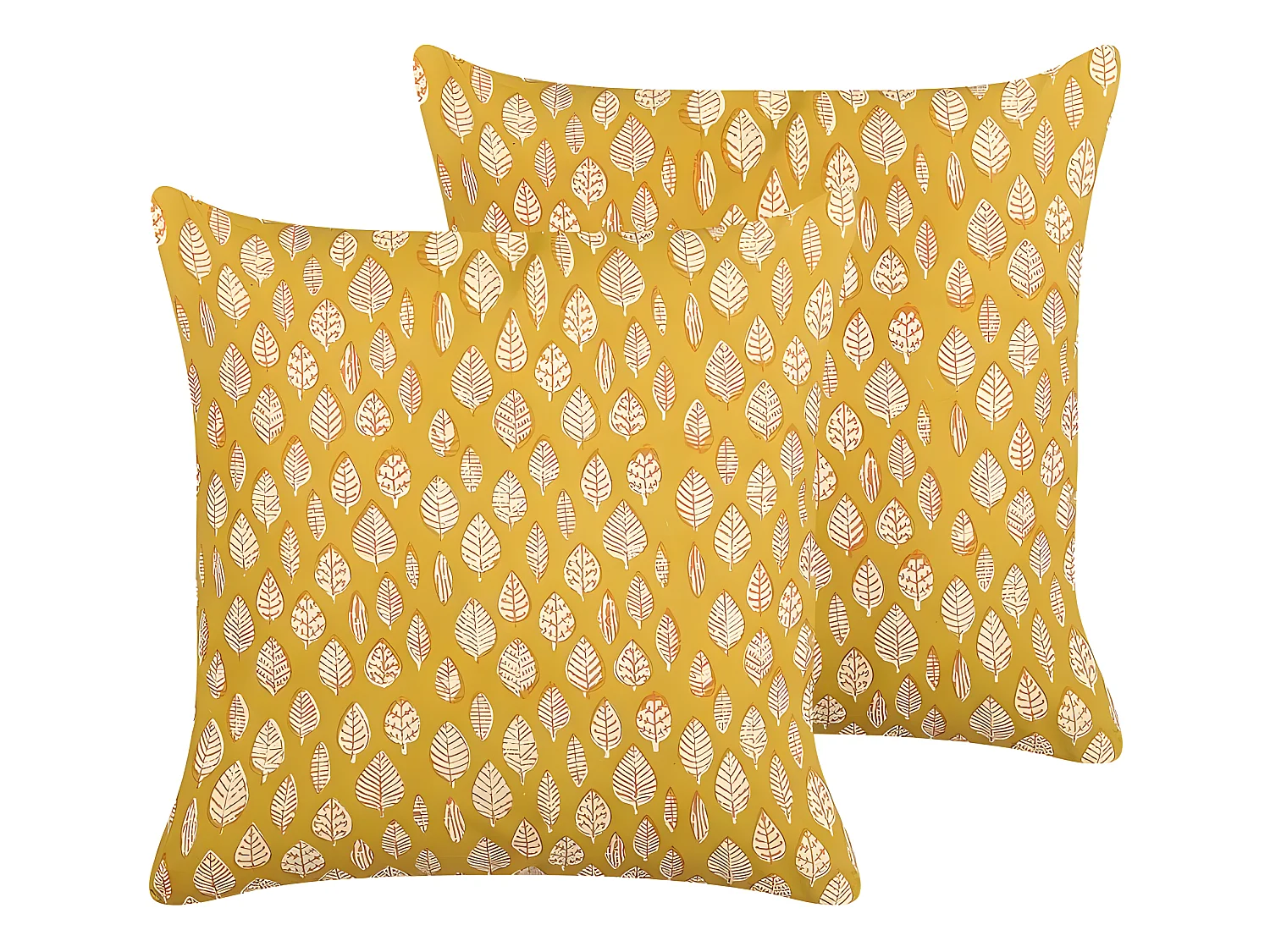 Lot de 2 coussins décoratifs GINNALA Coton 45 x 45 cm Jaune Motif de plante