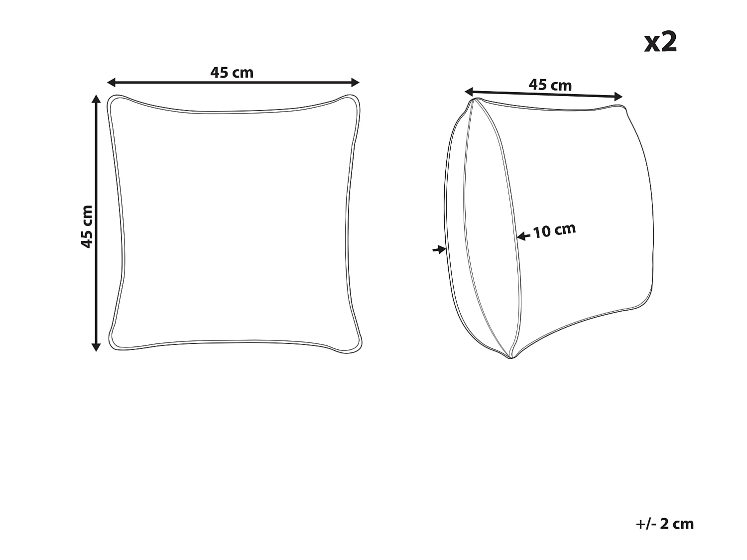 Lot de 2 coussins décoratifs GINNALA Coton 45 x 45 cm Jaune Motif de plante