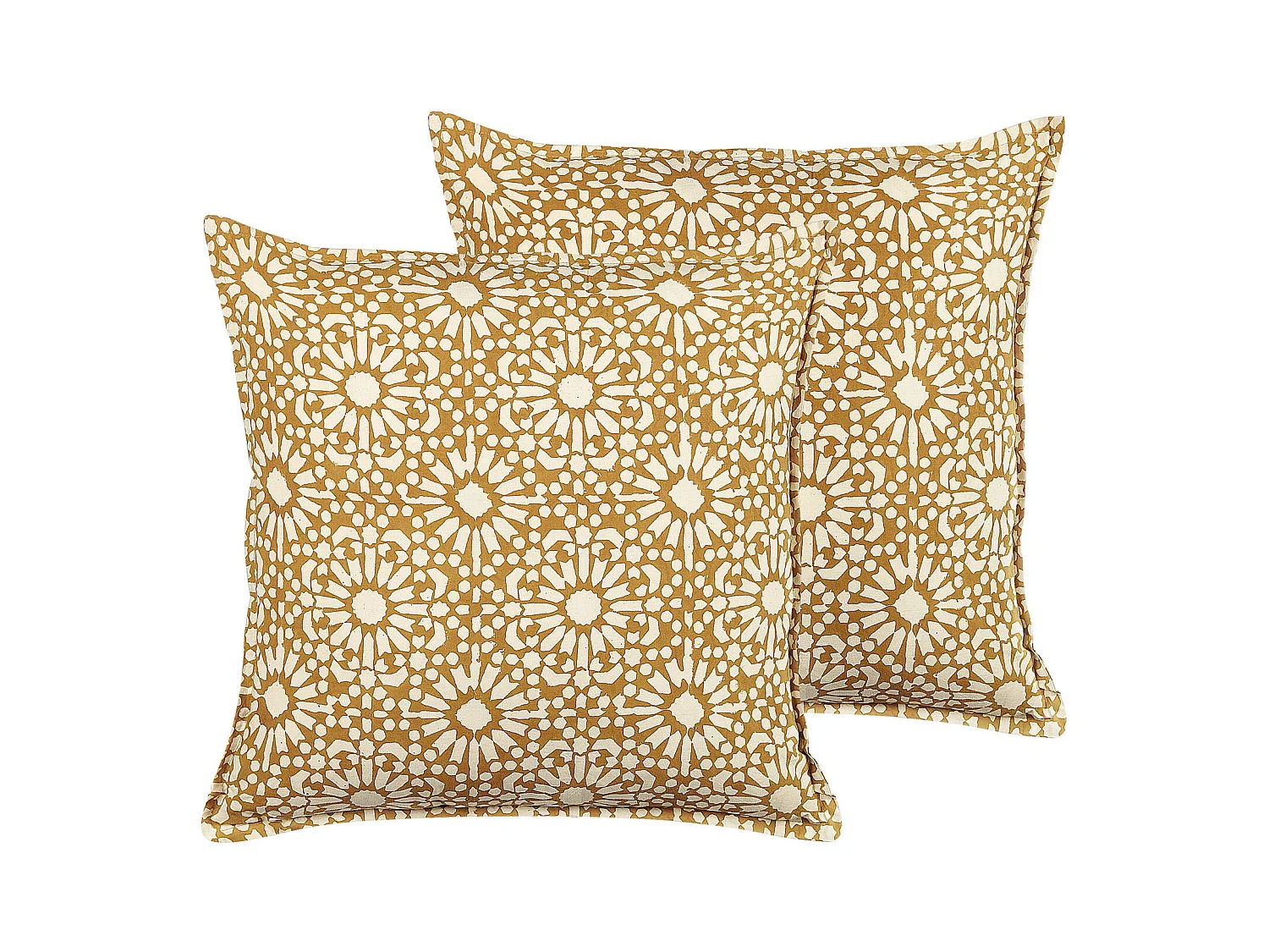 Set van 2 decoratieve kussens CEIBA Katoen 45 x 45 cm Beige Geometrisch patroon