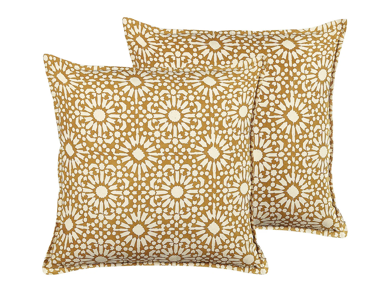 Lot de 2 coussins décoratifs CEIBA Coton 45 x 45 cm Beige Motif géométrique