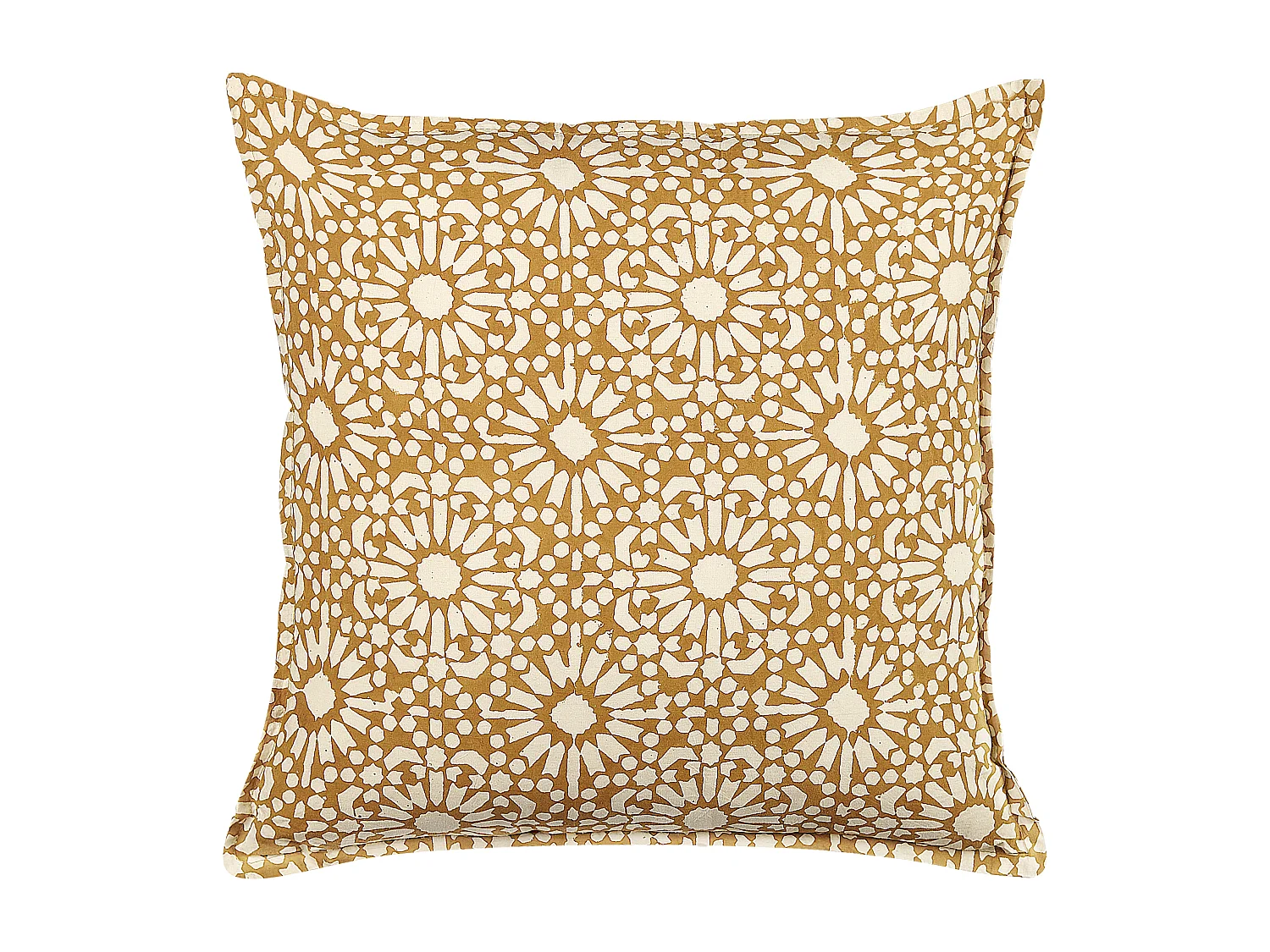 Conjunto de 2 almofadas decorativas CEIBA Algodão 45 x 45 cm Creme Padrão geométrico