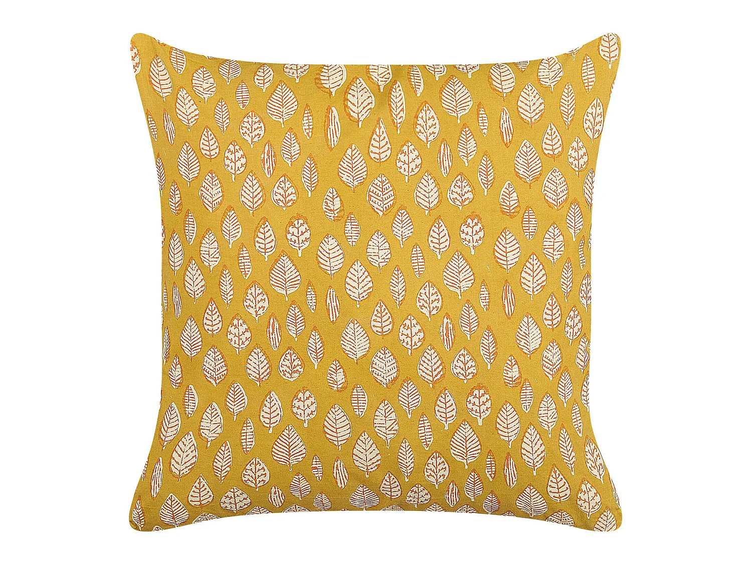 Poduszka dekoracyjna GINNALA Bawełna 45 x 45 cm Żółty Wzór roślinny