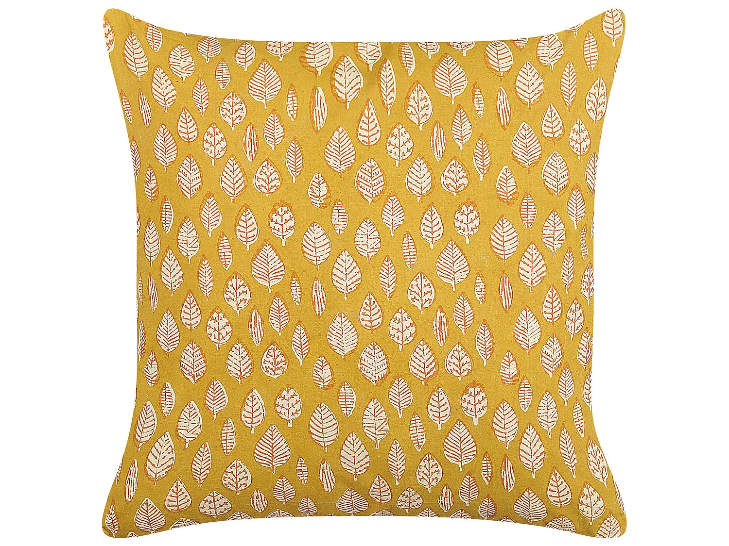 Coussin GINNALA Coton 45 x 45 cm Jaune Motif de plante