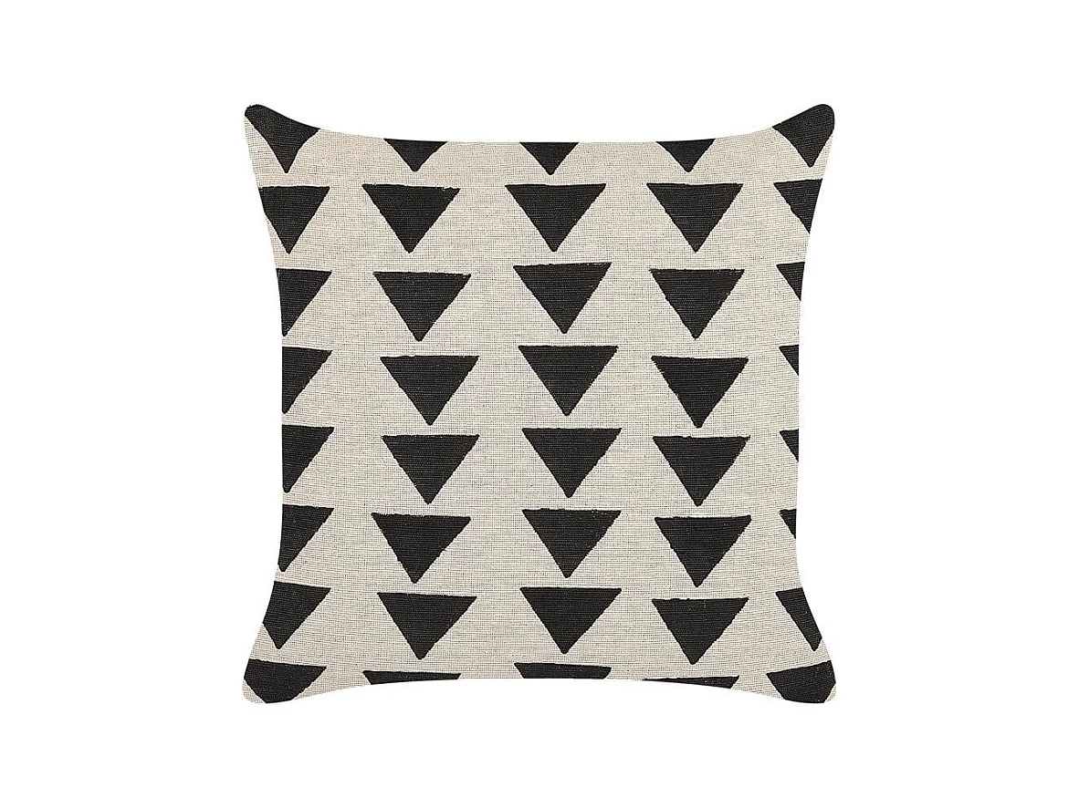 Dekokissen mit Füllung Dreiecke Muster Baumwolle beige / schwarz 45x45 cm Cercis