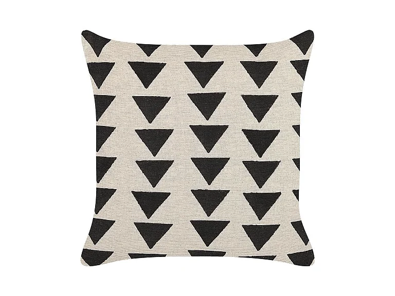 Cuscino decorativo CERCIS Cotone 45 x 45 cm Beige Trama geometrica