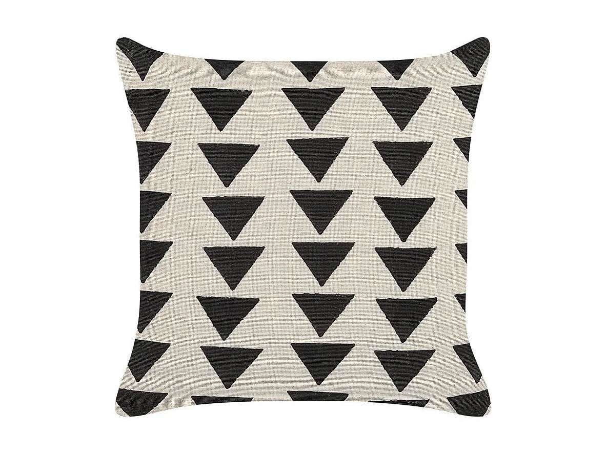 Coussin CERCIS Coton 45 x 45 cm Beige Motif géométrique