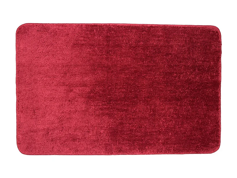 Tapis de bain uni en polyester bordeau 50x80cm