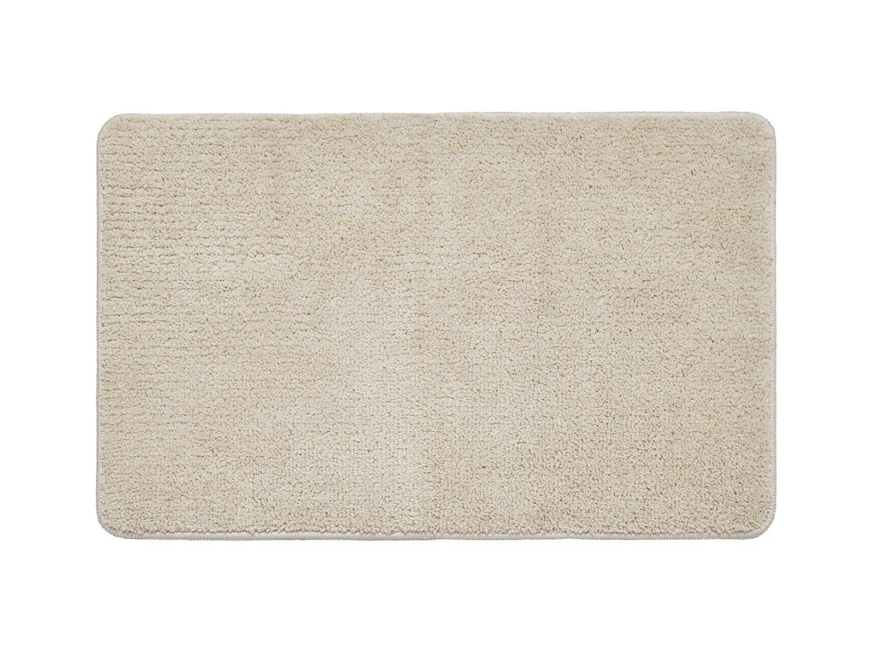 Tapis de bain uni en polyester ecru avec fils dorés 50x80cm