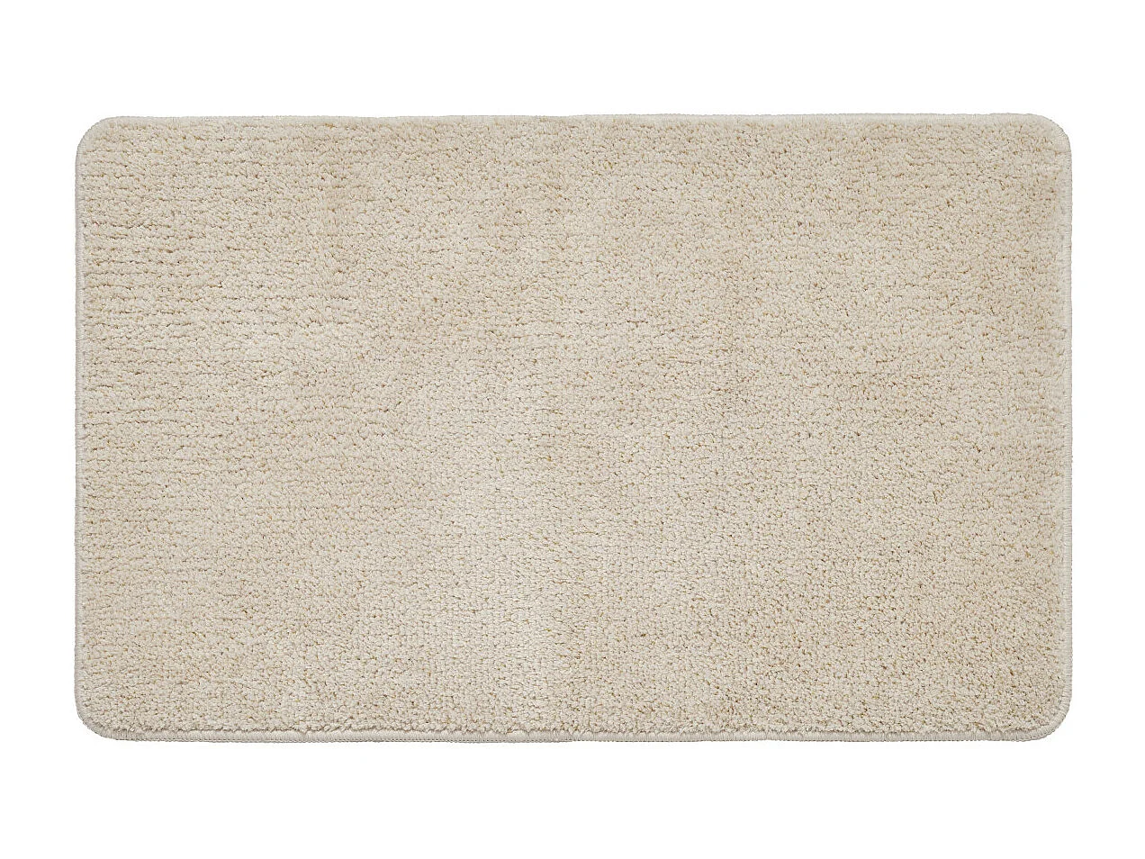 Tapis de bain uni en polyester ecru avec fils dorés 50x80cm