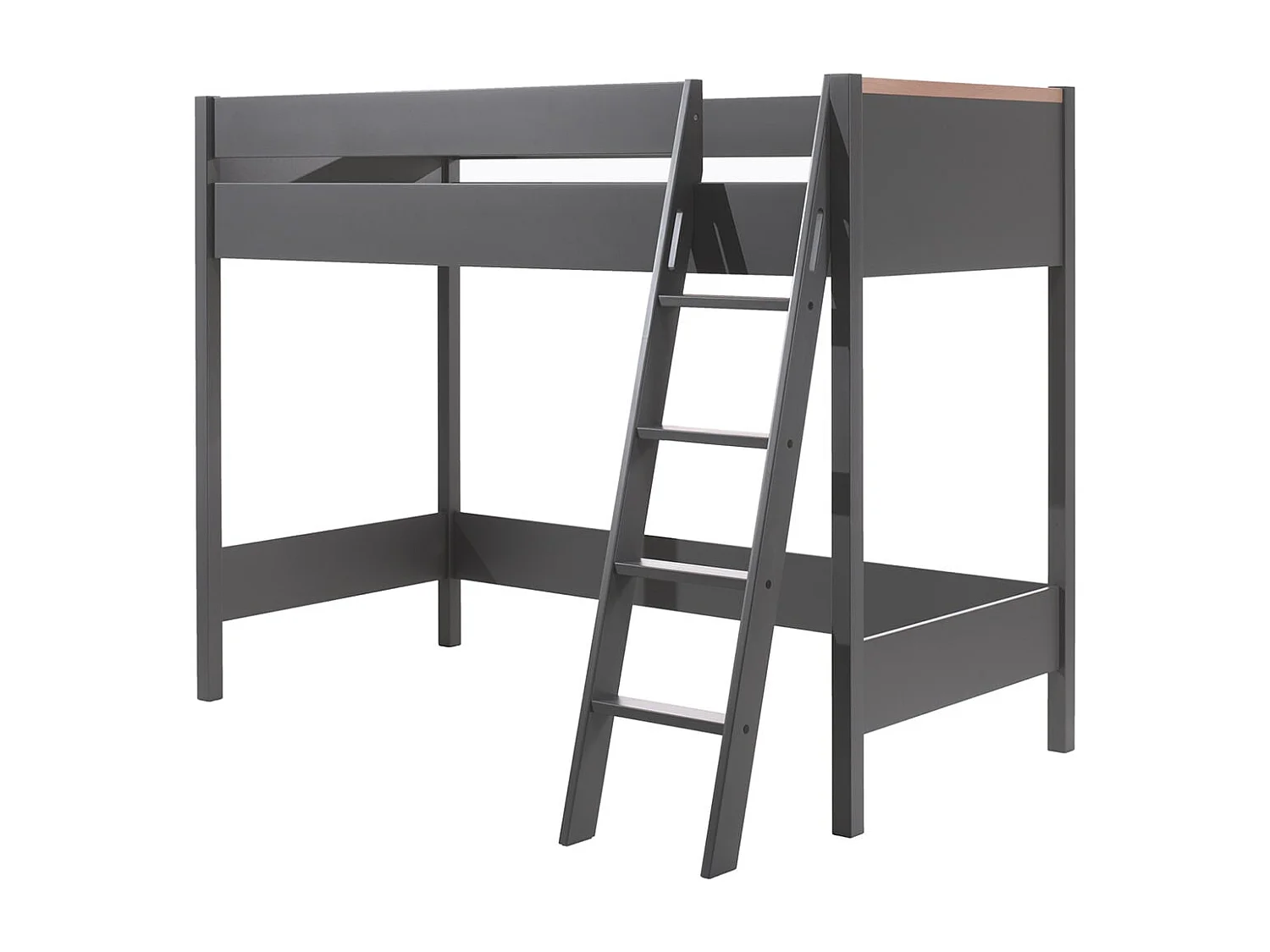 NASH DARK - Pack Combiné Lit Mezzanine 90x200cm + Pack Bureau Complet