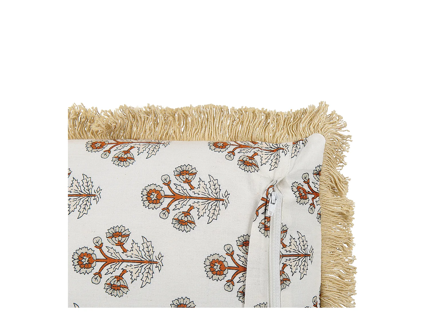 Dekokissen OMORIKA Baumwolle 45 x 45 cm Weiss Blumenmuster