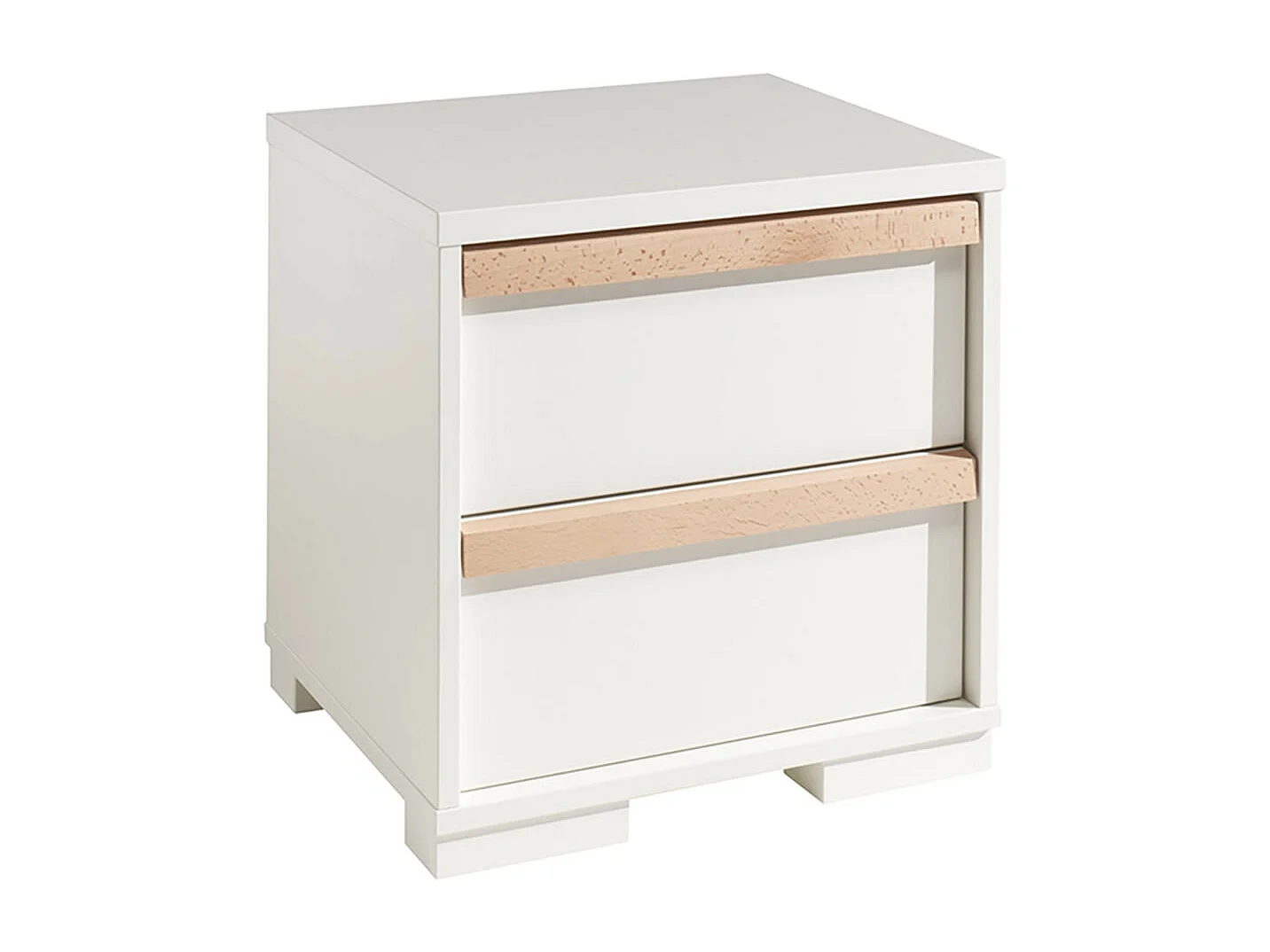 NASH WHITE - Lit 90x200cm + Chevet + Armoire 2 Portes