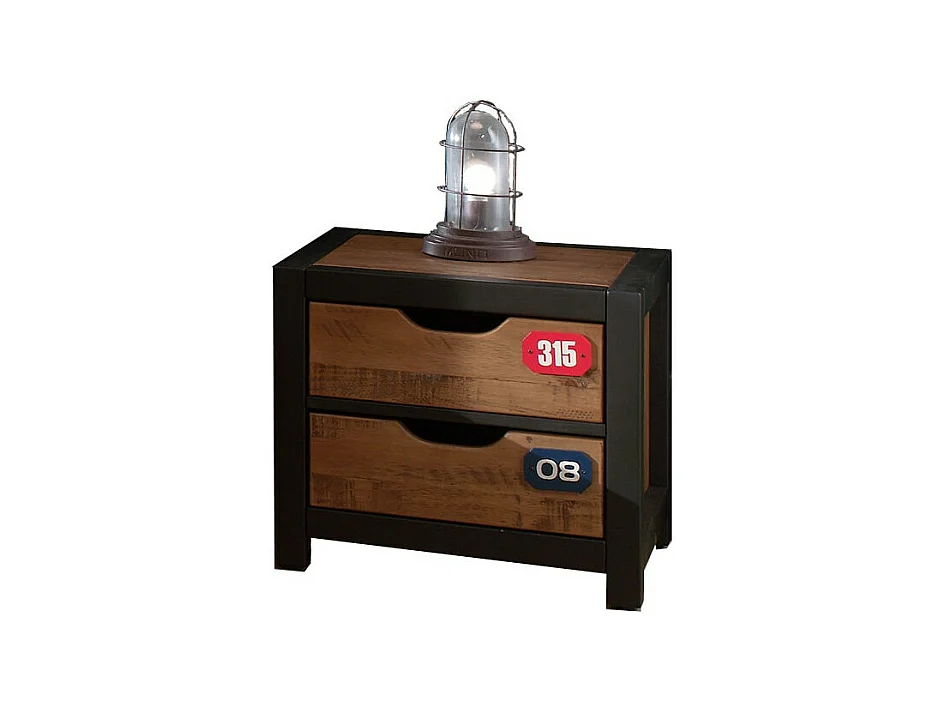 TCHAD - Chambre 90x200cm avec Armoire 2 Portes en Pin Massif