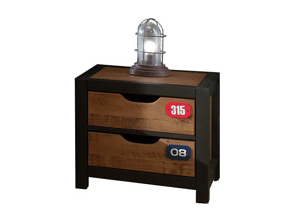 TCHAD - Chambre 90x200cm avec Armoire 2 Portes en Pin Massif