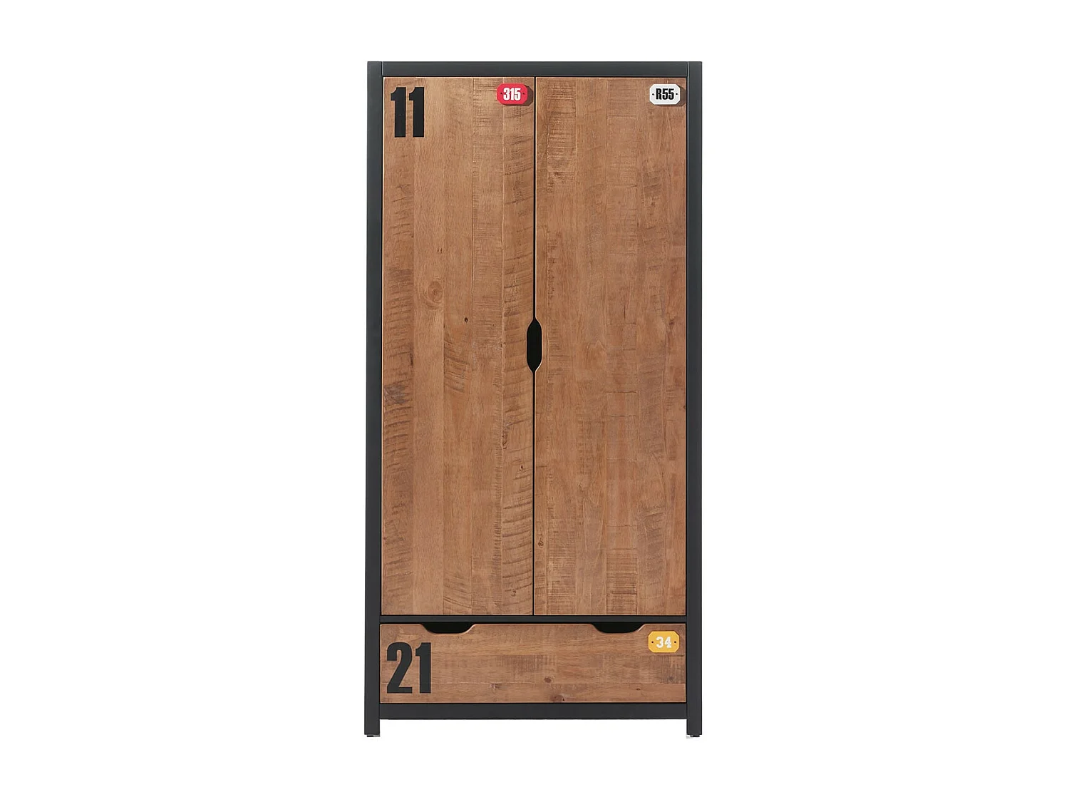 TCHAD - Chambre 90x200cm avec Armoire 2 Portes en Pin Massif