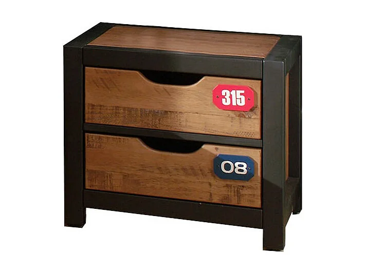 TCHAD - Chambre Complète 90x200cm + Armoire 2 Portes