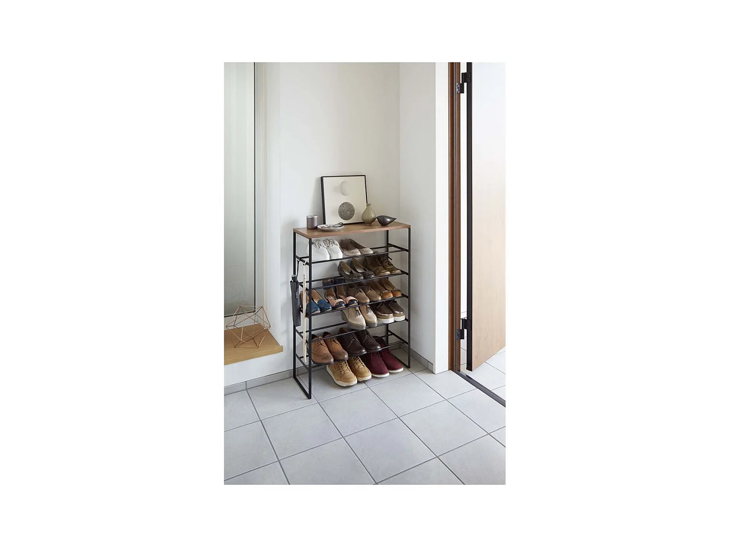 Schuhständer aus Metall und Holz "Tower"